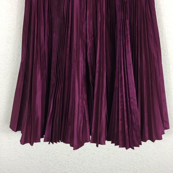 Dolce & Gabbana Purple Pleated Taffeta Knee Length Dress Size 4 Strapless Midi - Picture 10 of 15